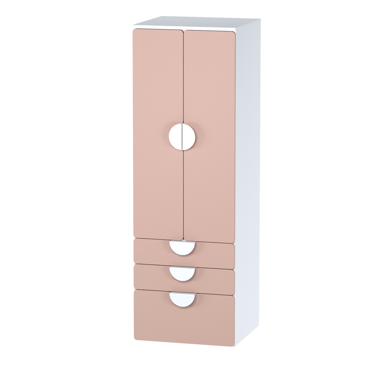 с двумя дверьми, тремя ящиками и полкой